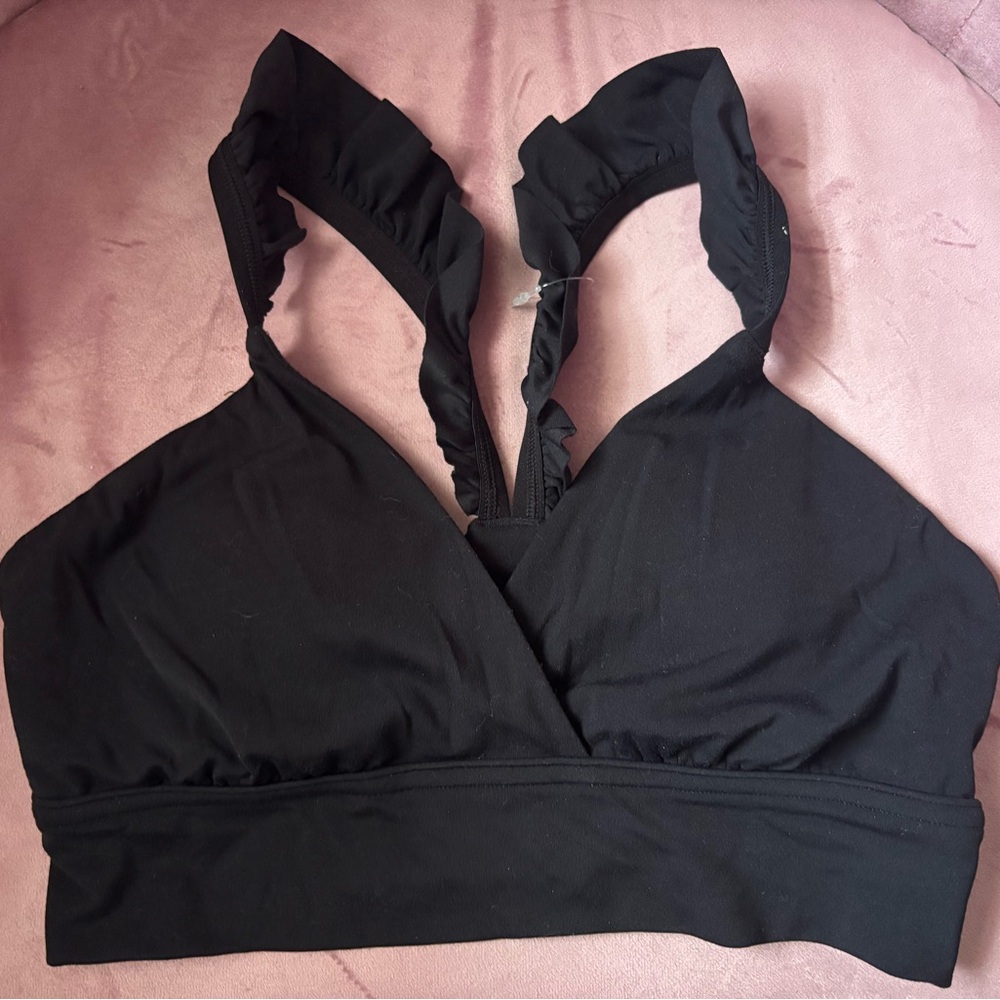 Black Ruffled Women's Bralette